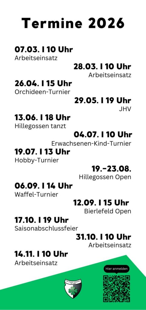 Sommersaison 2026 - Tennis TuS Einigkeit Hillegossen